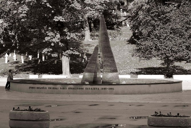 SARAJEVO CONCEPTUAL ART TOUR (galleries, art and arhitecture) - Stop 2: Ferhadija pedestrian street and the Sarajevo Roses concrete scar