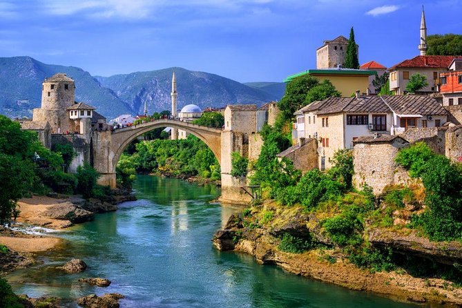 Sarajevo: Mostar, Konjic, Dervish House, Pocitelj & Kravica Falls - Konjic Bridge: emerald Neretva first, then the old stone arches
